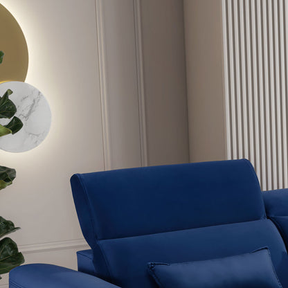 Foble Sectional Storage Sleeper Chaise Sofa - Royal Blue