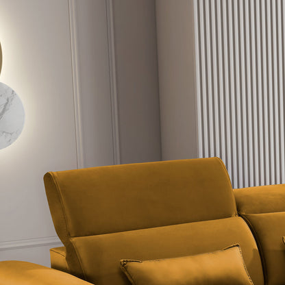 Foble Sectional Storage Sleeper Chaise Sofa - Mustard