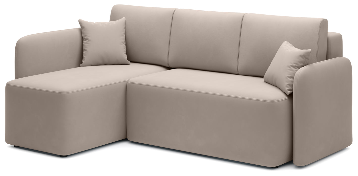Hadson 3 Seater Storage Sleeper Chaise Sofa - Beige