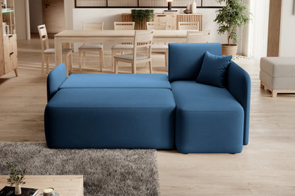 Hadson 3 Seater Storage Sleeper Chaise Sofa - Blue