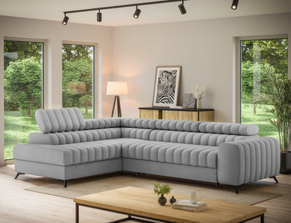 ReForm Creative Home Kanedo Storage Sleeper Sectional Sofa - Grey-Free Delivery-USA & CANADA