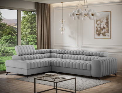 ReForm Creative Home Kanedo Storage Sleeper Sectional Sofa - Grey-Free Delivery-USA & CANADA