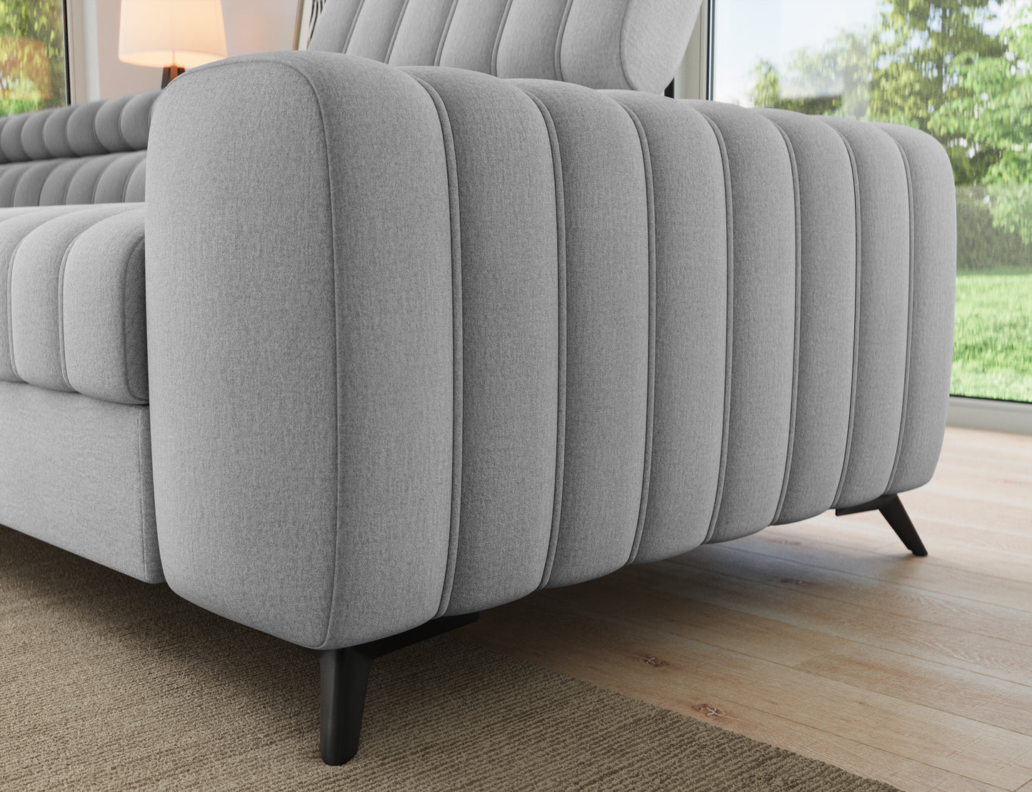 Kanedo Storage Sleeper Sectional Sofa - Grey