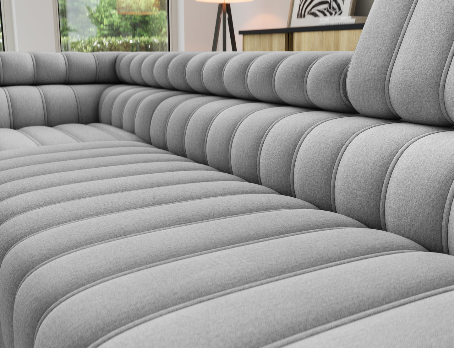 Kanedo Storage Sleeper Sectional Sofa - Grey