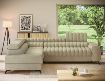ReForm Creative Home Kanedo Storage Sleeper Sectional Sofa - Beige-Free Delivery-USA & CANADA