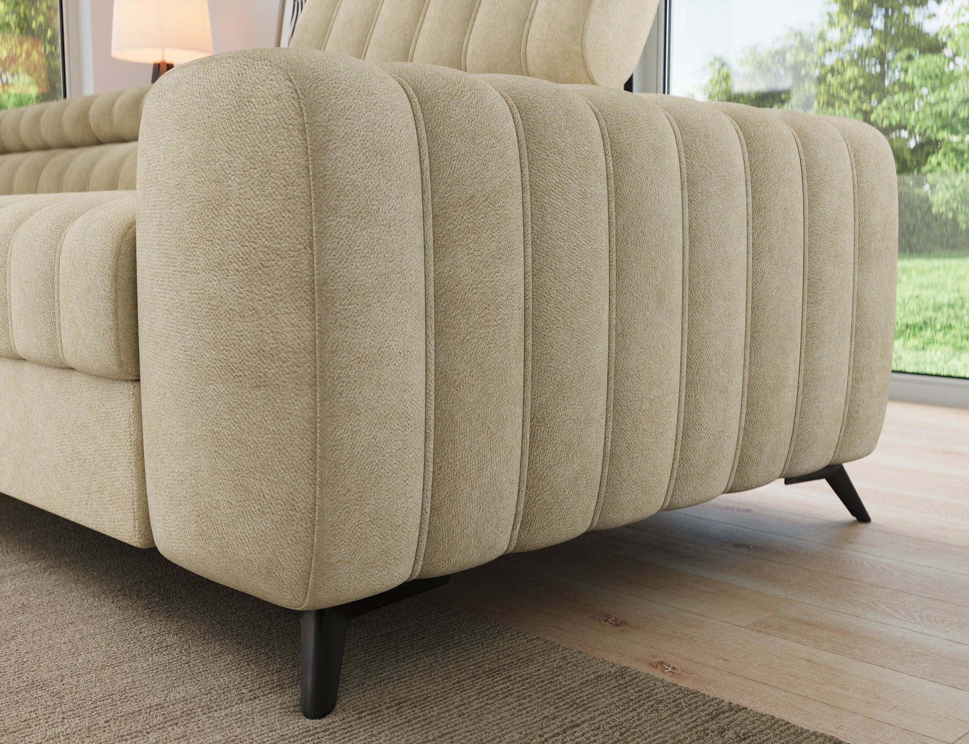 ReForm Creative Home Kanedo Storage Sleeper Sectional Sofa - Beige-Free Delivery-USA & CANADA