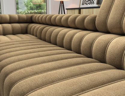 Kanedo Storage Sleeper Sectional Sofa - Mocha Brown