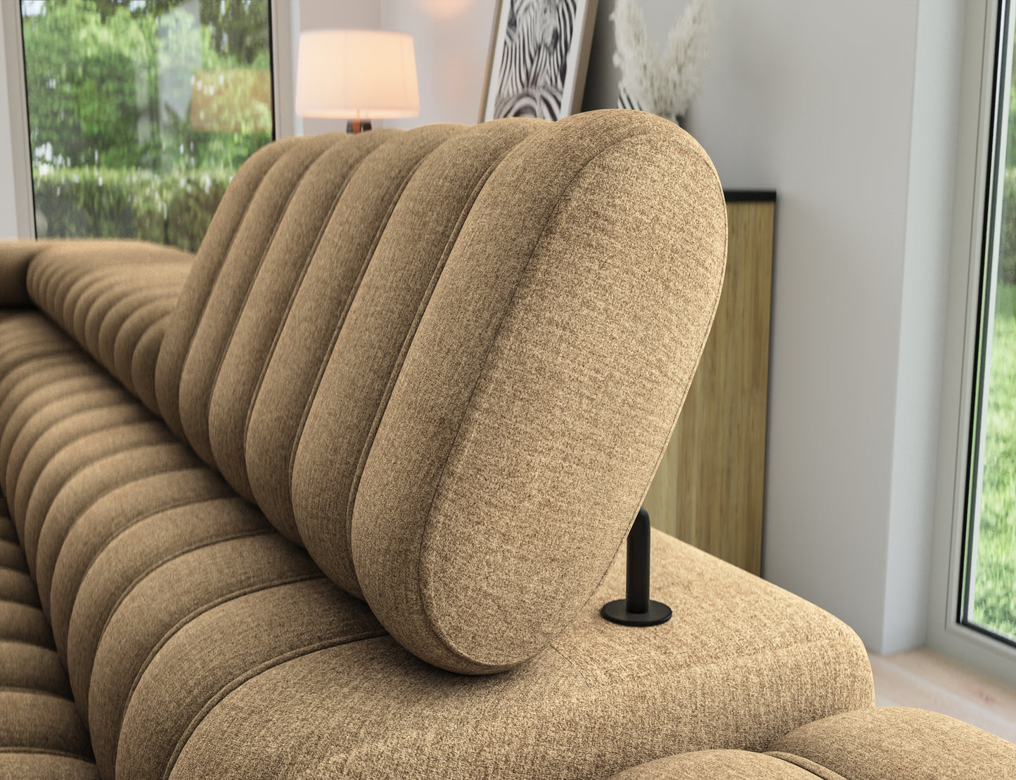 Kanedo Storage Sleeper Sectional Sofa - Mocha Brown