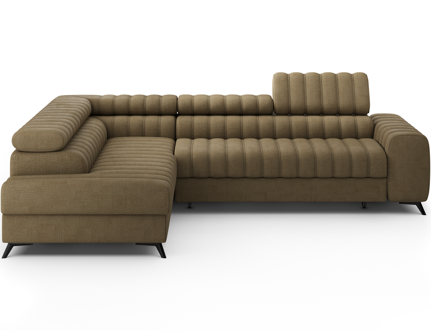 Kanedo Storage Sleeper Sectional Sofa - Mocha Brown