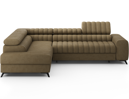 Kanedo Storage Sleeper Sectional Sofa - Mocha Brown