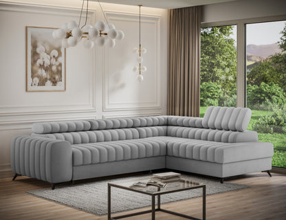 ReForm Creative Home Kanedo Storage Sleeper Sectional Sofa - Grey-Free Delivery-USA & CANADA