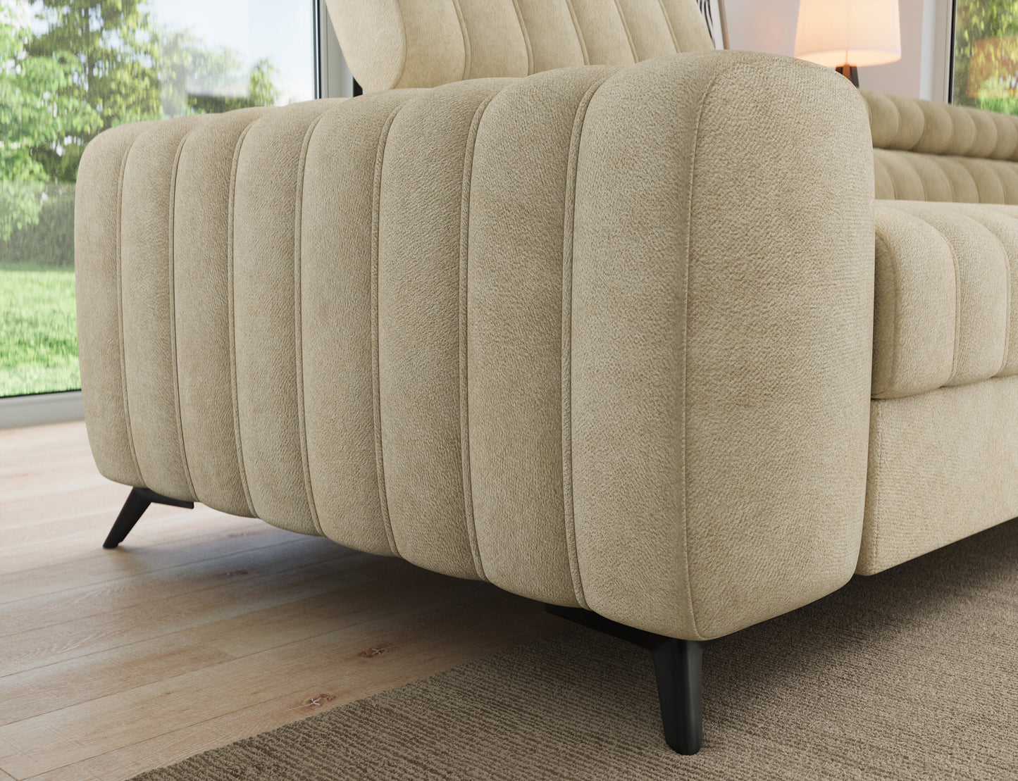 Kanedo Storage Sleeper Sectional Sofa - Beige