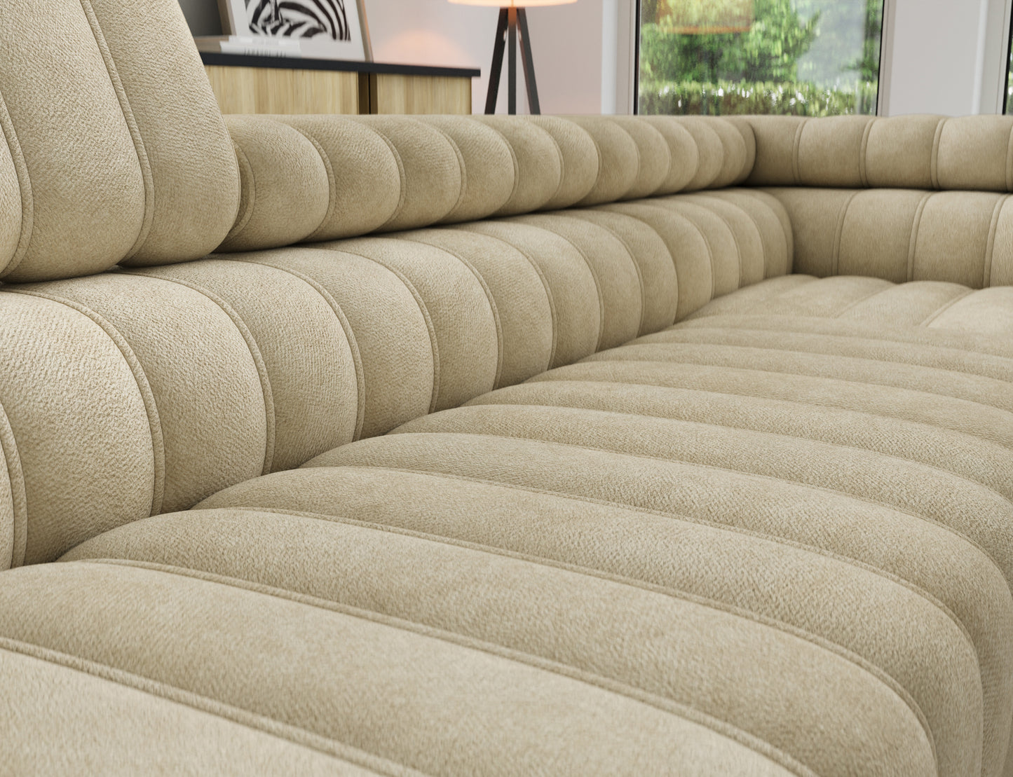 Kanedo Storage Sleeper Sectional Sofa - Beige