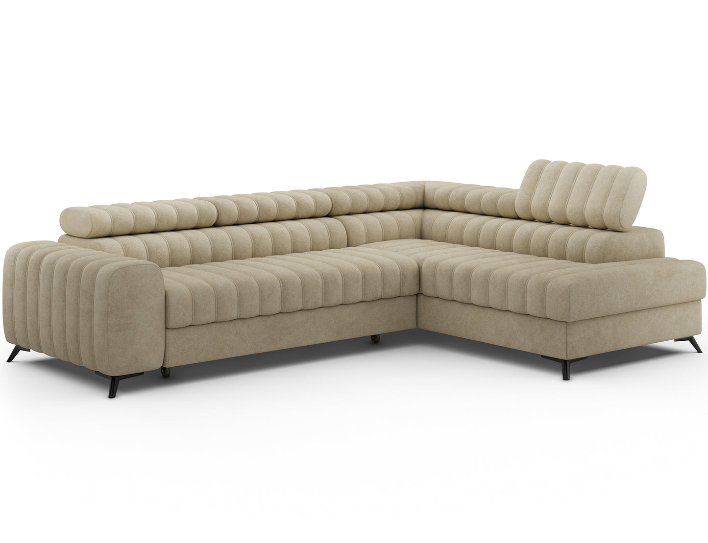 Kanedo Storage Sleeper Sectional Sofa - Beige