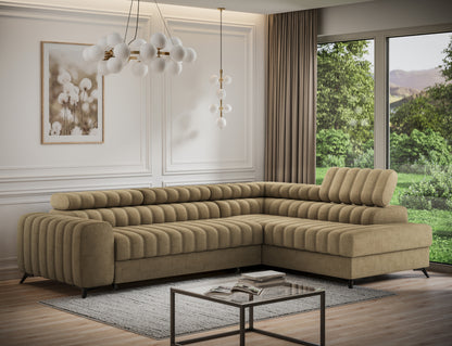 Kanedo Storage Sleeper Sectional Sofa - Mocha Brown-Free Delivery-USA & CANADA