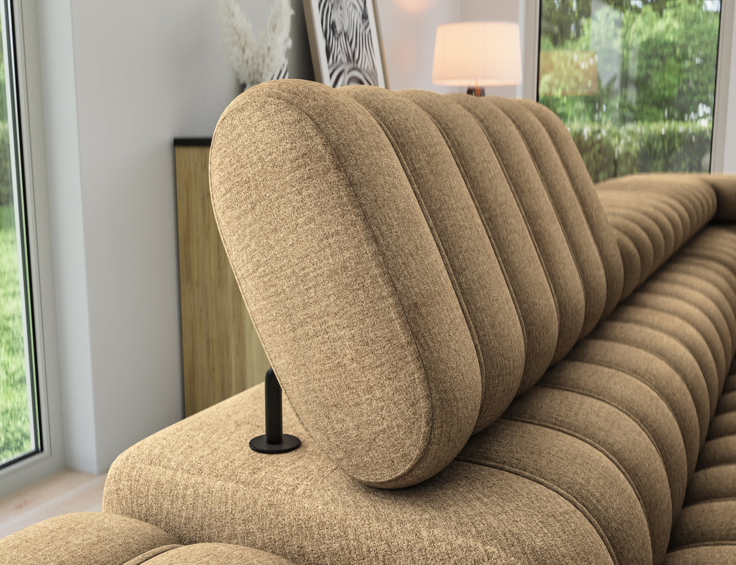 Kanedo Storage Sleeper Sectional Sofa - Mocha Brown