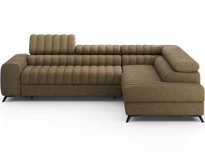 Kanedo Storage Sleeper Sectional Sofa - Mocha Brown
