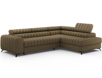 Kanedo Storage Sleeper Sectional Sofa - Mocha Brown