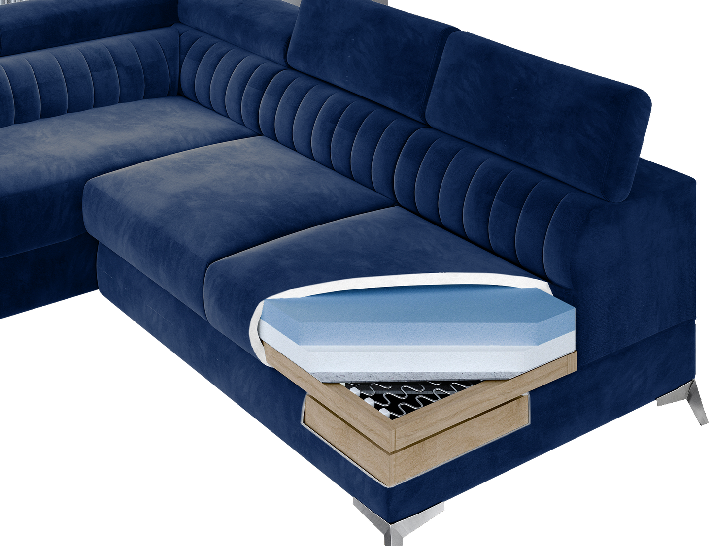 Laurence Sectional Storage Sleeper Chaise Sofa - Beige