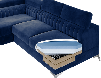 Laurence Sectional Storage Sleeper Chaise Sofa - Beige