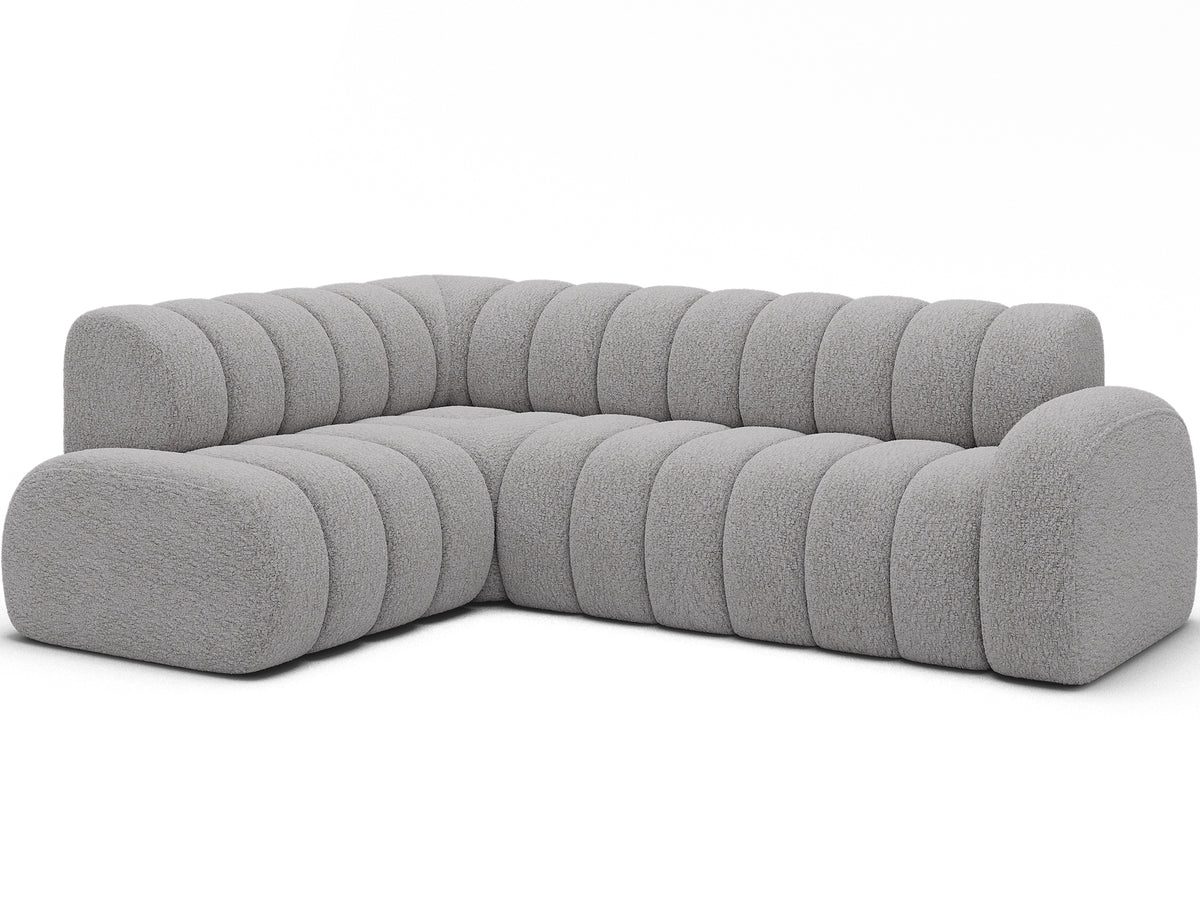 Villeo Sleeper Extendible Corner Chaise Sofa - Light Grey