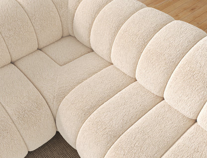 Villeo Sleeper Extendible Corner Chaise Sofa - Ivory