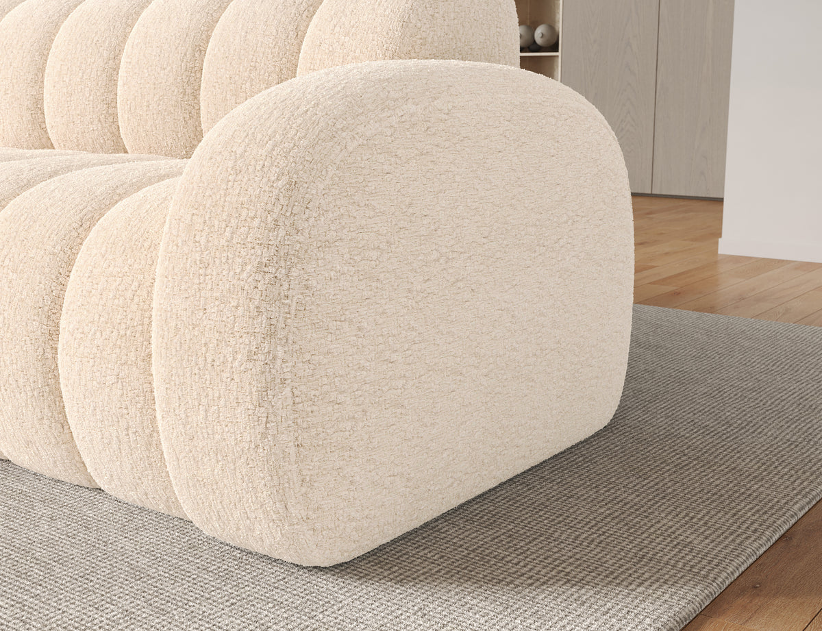 Villeo Sleeper Extendible Corner Chaise Sofa - Ivory
