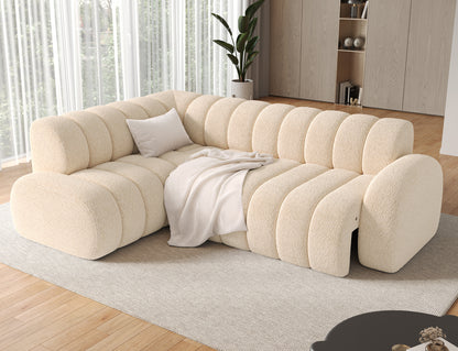 Villeo Sleeper Extendible Corner Chaise Sofa - Ivory