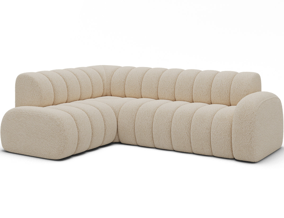 Villeo Sleeper Extendible Corner Chaise Sofa - Ivory