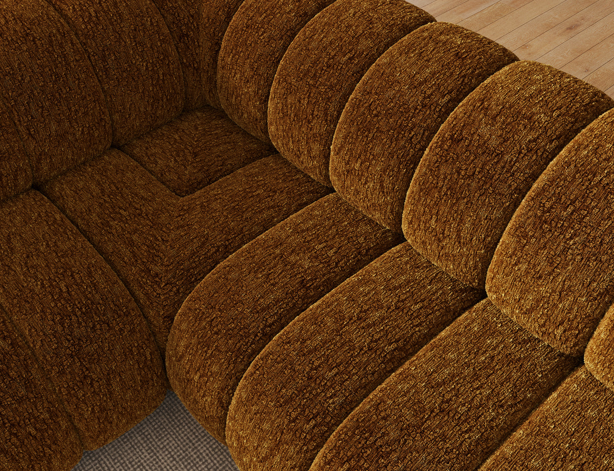 Villeo Sleeper Extendible Corner Chaise Sofa - Dark Brown
