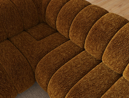 Villeo Sleeper Extendible Corner Chaise Sofa - Dark Brown