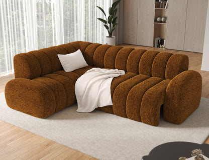 Villeo Sleeper Extendible Corner Chaise Sofa - Dark Brown