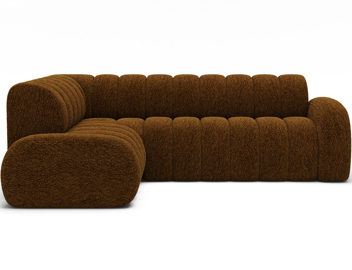 Villeo Sleeper Extendible Corner Chaise Sofa - Dark Brown