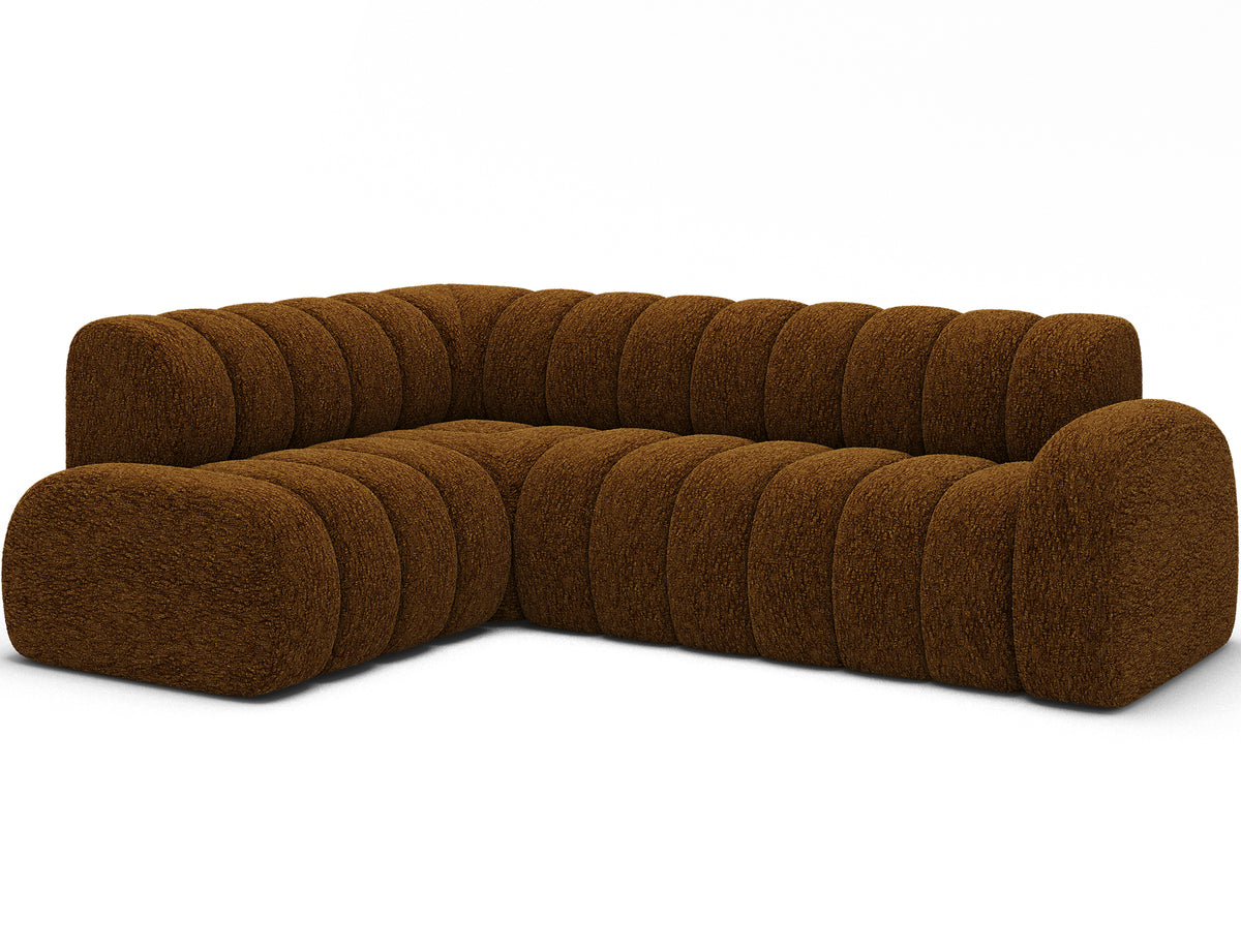 Villeo Sleeper Extendible Corner Chaise Sofa - Dark Brown