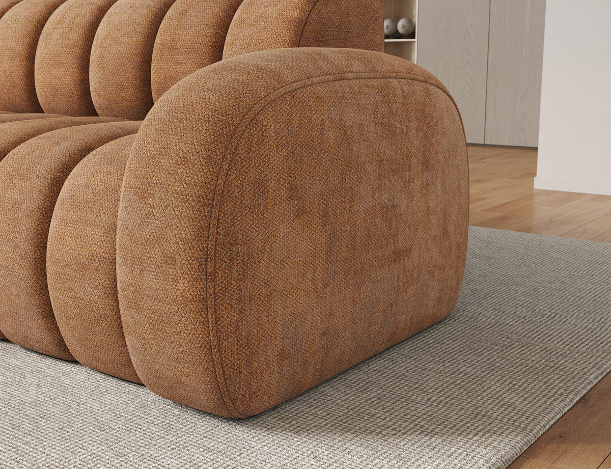 Villeo Sleeper Extendible Corner Chaise Sofa - Rust