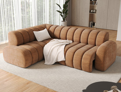Villeo Sleeper Extendible Corner Chaise Sofa - Rust