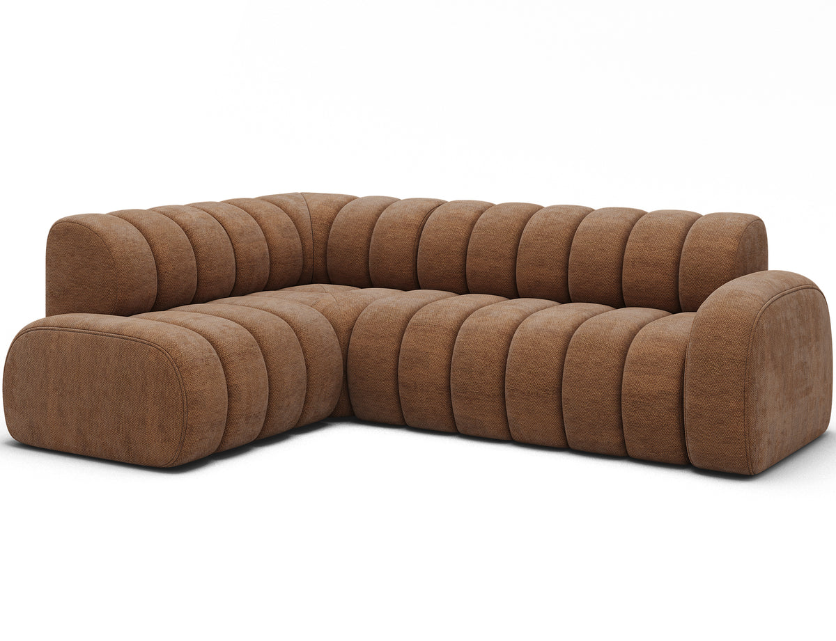Villeo Sleeper Extendible Corner Chaise Sofa - Rust