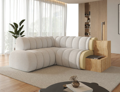 Villeo Sleeper Extendible Corner Chaise Sofa - Dark Brown