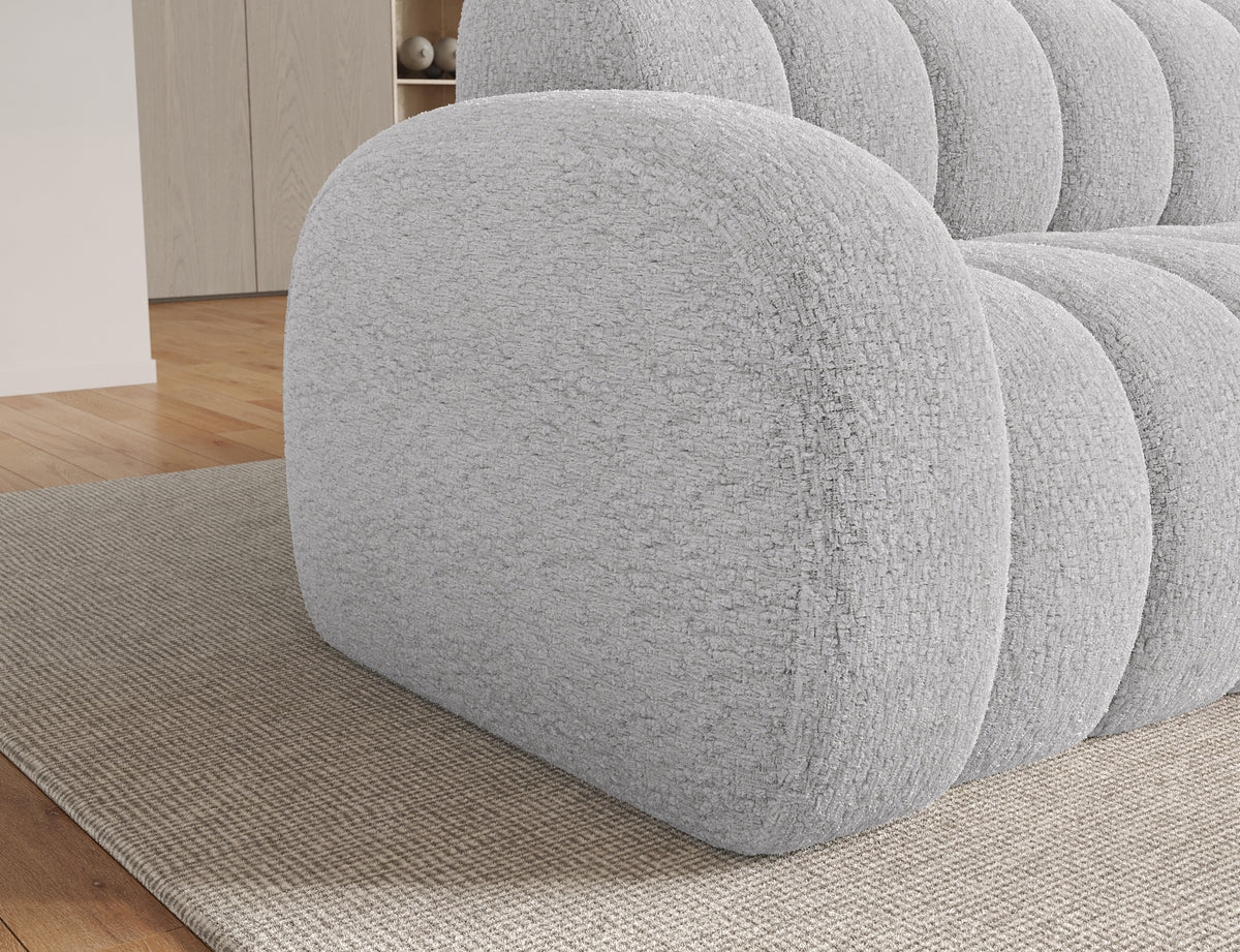 Villeo Sleeper Extendible Corner Chaise Sofa - Light Grey