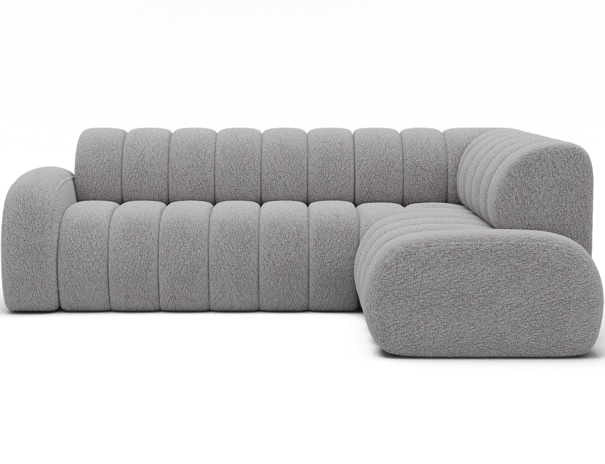 Villeo Sleeper Extendible Corner Chaise Sofa - Light Grey