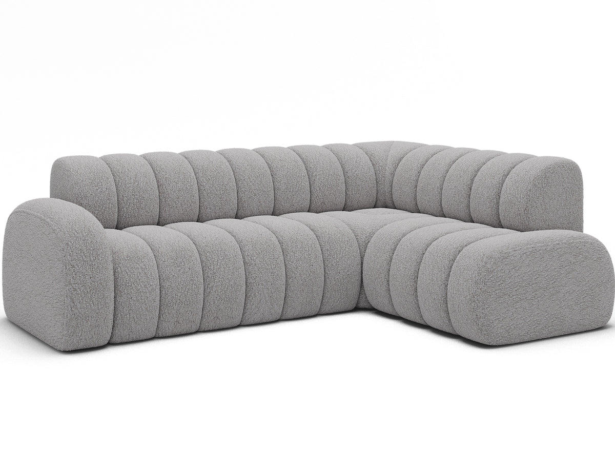Villeo Sleeper Extendible Corner Chaise Sofa - Light Grey