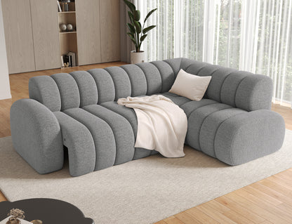 Villeo Sleeper Extendible Corner Chaise Sofa - Dark Grey