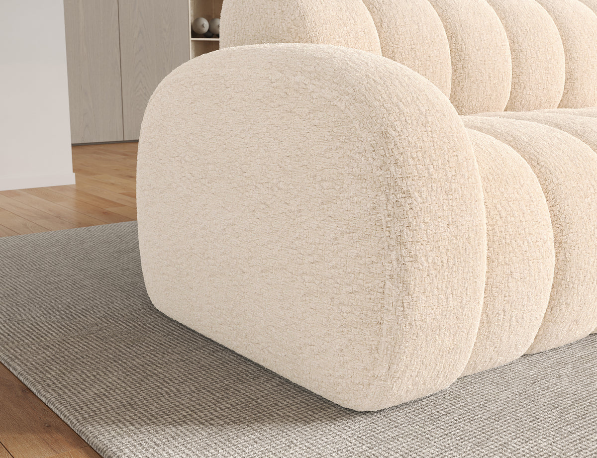 Villeo Sleeper Extendible Corner Chaise Sofa - Ivory
