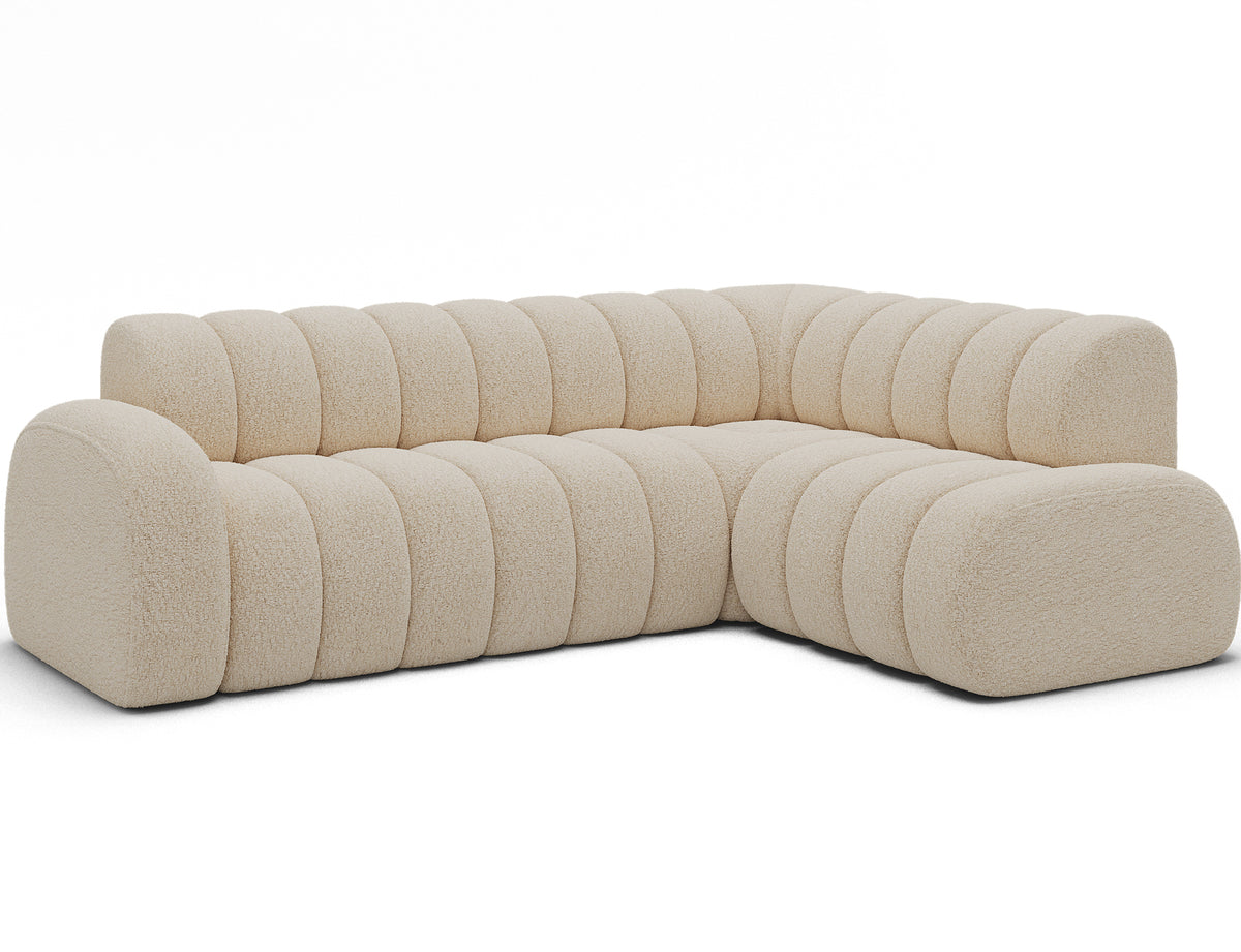 Villeo Sleeper Extendible Corner Chaise Sofa - Ivory