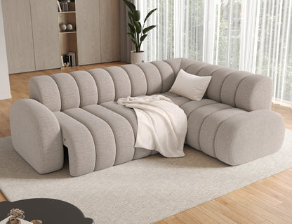 Villeo Sleeper Extendible Corner Chaise Sofa - Taupe