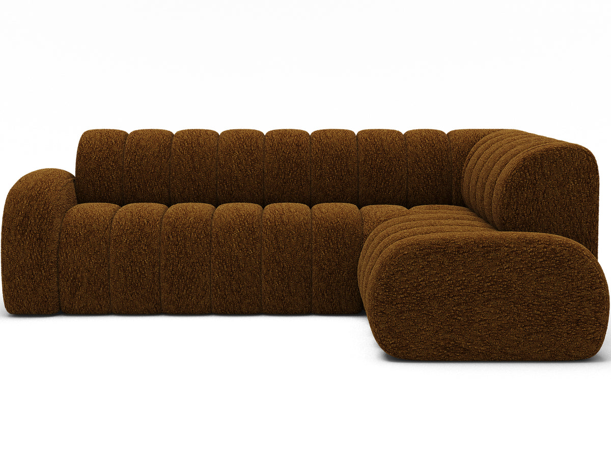 Villeo Sleeper Extendible Corner Chaise Sofa - Dark Brown