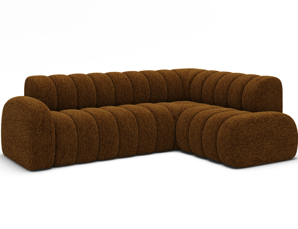 Villeo Sleeper Extendible Corner Chaise Sofa - Dark Brown