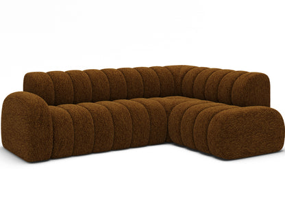 Villeo Sleeper Extendible Corner Chaise Sofa - Dark Brown