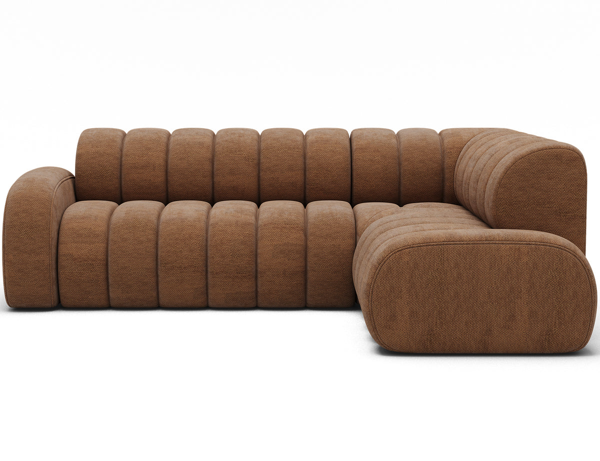 Villeo Sleeper Extendible Corner Chaise Sofa - Rust