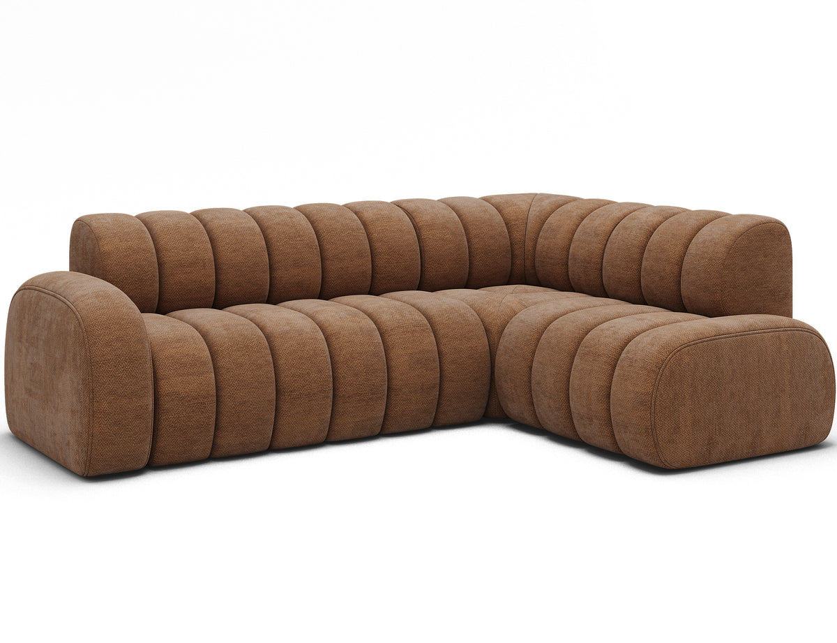 Villeo Sleeper Extendible Corner Chaise Sofa - Rust